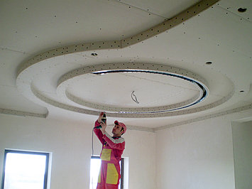 Монтаж многоуровневой конструкций для потолка из гипсокартона, фото 2